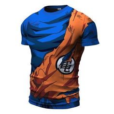 Goku Kame Symbol Armour T-Shirt $24.99 BUY NOW! Vegeta Goku, Bjj Rash Guard, Wholesale Shirts, Mens Sleeve, Compression Shirt