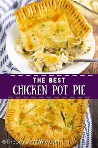 the best chicken pot pie recipe on a white plate