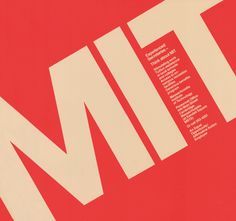 a red and white poster with the words mit on it