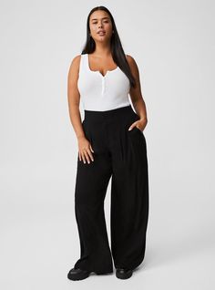 Wide Leg Stretch Challis High-Rise Pant Kimono Shrug, Oversized Shacket, Disney Leggings, New Street Style, Shoes For Leggings, Swimming Outfit, Leg Stretching, High Rise Pants, Bra And Panty Sets