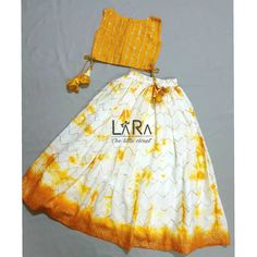 -Beautiful lehenga and choli in pretty color combination, is what you need for your little princess to attend the next festive or wedding gathering. -Can be customized in any size upto 12 years. -Top is made with embroidered pure upada silk fabric. -Lehenga is made with pure upada silk fabric in tie n dye pattern and it have elastic belt. -Both top and bottom have cotton linning for comfort. -Please go through the size chart before placing the order, or you can text me the custom measurements if Mustard Lehenga, Lehengas For Kids, Lehanga For Kids, Red Peplum Tops, Lehenga Indian, Blue Anarkali, Blouse Lehenga, Wedding Dresses For Kids