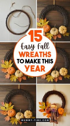 wreaths to make this year with pumpkins and leaves