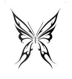 a black and white butterfly tattoo design