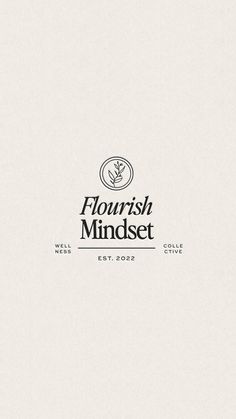 the logo for florisish mindset is shown in black and white on a beige background