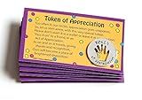 a stack of purple children's handprints with the words token of annotation