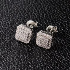 Brand New Men's Square Silver Earrings Solid 925 Sterling Silver (Stamped) Genuine 2ct Lab Created Brilliant Cut Diamonds 9mm Size Retail Price $300 Buy With Confidence From A Trusted Seller W/ A 99%+ Feedback Rating! *Also Available In Gold A0254 (Id-1650-) Earrings Men, Promise Rings For Guys, Gold Cross Necklace, Square Earrings Studs, Square Stud, Mens Leather Bracelet, Mens Accessories Jewelry, Shell Necklaces, Stamped Jewelry