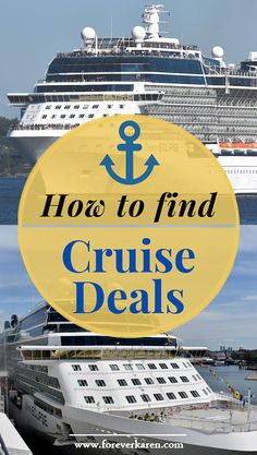 two cruise ships with the words how to find cruise details