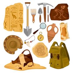 an assortment of items that are used in ancient egypt