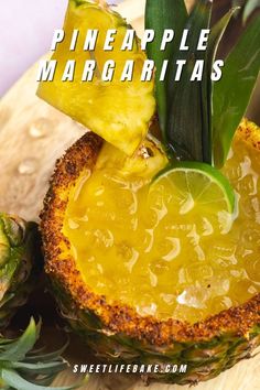 Pineapple Margaritas Pineapple Margaritas, Friday Cocktails, Pineapple Margarita Recipe, Fresh Pineapple Juice, Party Nibbles, Mexican Cocktails, Fall Eats, Tasty Cocktails, Sweet Tea Recipes