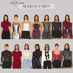 Check out the selection of festive tops that will have you looking stylish at every holiday gathering this season! Tap the link to shop! Office Party Outfits, Holiday Party Tops, Drinks Outfits, Festival Tops, Party Tops, Red Top, Holiday Gathering