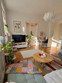 Korean Living Room Aesthetic Minimalist, Apartment Aesthetic Pop Of Color, Super Small Apartment Ideas, Room Inspo Living Room, Girl Apartment Aesthetic Living Room, Cozy Colourful Home, Room Carpet Aesthetic, Pastel Scandinavian Interior Living Room, Colourful Minimalist Living Room