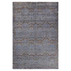 an area rug with blue and brown colors