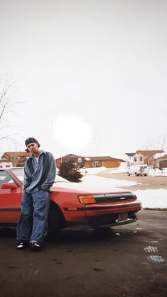 (my dad w/ his car in the 90s) Men Fashion Casual Outfits, Casual Style Outfits, Mens Fashion Casual, Casual Fashion, Casual Outfits