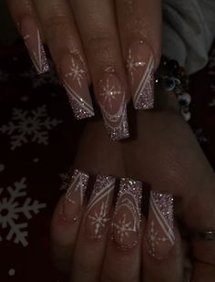 Winter Gel X Nails, Pretty Christmas Nails Acrylic, Better Nails, Santa Claws, Winter Nails Acrylic, Long Nail Designs, Amazing Makeup, Cute Acrylic Nail Designs, Christmas Nails Acrylic