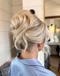 Chic Bridal Hair Updo, Higher Updos, Bride High Bun With Veil, High Bun Updo, Wedding Guest Updo, Bridesmaid Hair Inspo, Bridemaids Hairstyles, Ball Hair, Wedding Hair Up