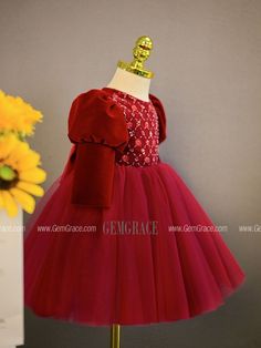 10% off now|Free shipping world-wide. Burgundy Tulle with Sleeves Girls formal Dress with Beadings at GemGrace. Click to learn our pro custom-made service for wedding dress, formal dress. View #FlowerGirlDresses for more ideas. High Low Prom Dresses, Prom Dresses Yellow, Purple Prom Dress, Lace Beach Wedding Dress, Girls Formal Dresses, For Wedding Dress, Country Wedding Dresses, Tea Length Wedding Dress, Bridal Party Dresses