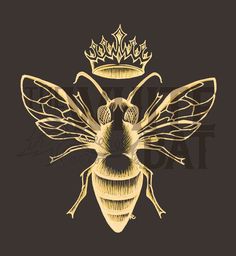 a bee with a crown on its back