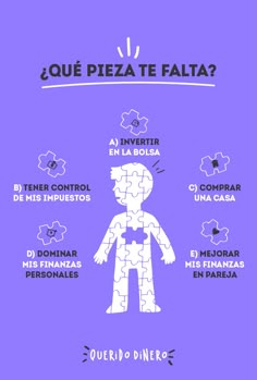 a purple poster with the words in spanish and an image of a man's body