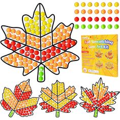 the fall leaf craft kit is ready to be used for arts and crafts