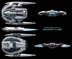 several different types of spaceships in various positions