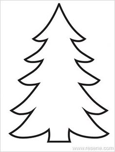 the outline of a pine tree for christmas trees to color and cut out on paper