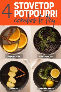 the four steps to make stovetop potpouri compote for frying