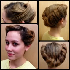 Love this vintage hairstyle. A little different than what I usually do with my hair, but with some adjustments, It would work. Victory Roll, 40s Hairstyles, 50s Hairstyles, 1940s Hairstyles, Victory Rolls, Roll Hairstyle, Rockabilly Hair, Pin Up Hair, Cute Hair