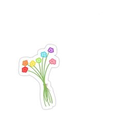 a sticker with flowers in it on a white background