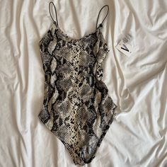 Never Worn Snake Skin Body Suit. Clasps At The Bottom Snake Print Aesthetic, Snake Print Clothes, Print Blanket, Body Suit, Snake Print, Black Cream, Snake Skin