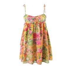 'Jane' Spaghetti Strap Floral Short Dress Cheap Vacation Dresses, Babydoll Summer Dress, Cute Brunch Dresses, Casual Summer Mini Dress, Sundress Png, Cute Mini Dresses Summer, Floral Spring Dresses, Summer Short Dresses, Plus-koon Muoti