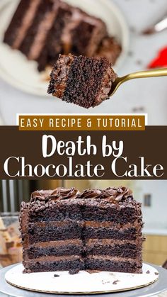 Chocolate Cake And Frosting Recipe, Most Chocolate Cake Ever, Chocolate Decadent Cake, Four Layer Chocolate Cake, Best Layered Chocolate Cake, Worlds Best Chocolate Cake, Chocolate Cake With Fudge Filling, Best Dark Chocolate Cake Recipe, Over The Top Chocolate Cake