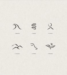 the symbols for yoga are shown in black and white