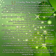 a green background with the words lucky new year tips