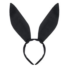 a black bunny ears headband on a white background