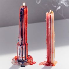 Details: ****Same Day Shipping If Ordered Before 4pm Est*** Color Everywhere With These Drip-Wax Candlesticks. Unscented Candles Features Layers Of Colored Wax For A Vivid Effect When Melting. Content + Care - Set Of 2 - Soy Wax - Imported Size - 12-14 Hr Burn Time - Dimensions: 12"H *Smoke & Pet Free Environment* Color Drip Candles, Decor Eclectic, Dripping Candles, Buy Candles, Maximalism, Taper Candles, Thanksgiving Gifts, Colorful Decor, Home Fragrances