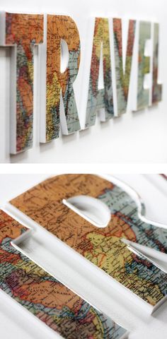 the word travel is made out of maps