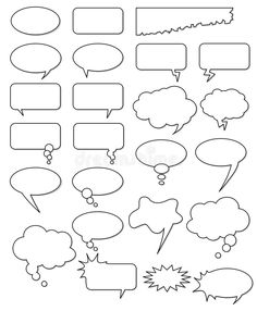 a set of speech bubbles with different shapes and sizes on white background royalty illustration stock images