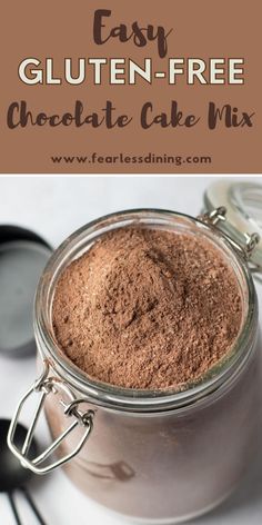 an easy gluten - free chocolate cake mix in a jar