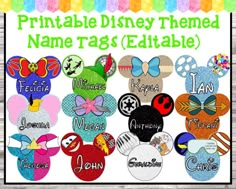 mickey mouse ears with name tags for each child's name and the names on them