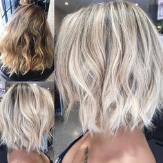 Lived In Blonde Bob, Blonde Wavy Bob, Wavy Bob Hairstyles, Wavy Bob, Short Blonde, Hair Envy