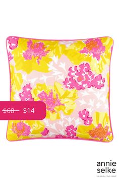 For the perfect balance of feminine, fierce, and fabulous our 70s inspired Fab Floral pillow will light up your patio like a sip of sunshine. Popping with color, this exuberant and fantastical floral is expertly printed on our bestselling, eco-friendly performance fabric to capture the crisp beauty of the original design. Soft enough for the living room, yet sturdy enough for the patio. Weather, spill, kid, and dog-proof. Fab Floral Pink Indoor/outdoor Decorative Pillow Cover - 20" Square Bright Pillows, Colorful Bedding, Patio Pillows, Bedding Pillows, Floral Pillow, Luxury Pet, Pets For Sale, Framed Fabric, Floral Pillows