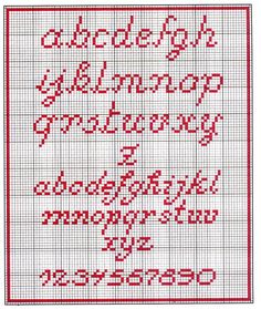 a cross stitch pattern with the letters and numbers