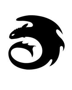 a black and white dragon logo on a white background