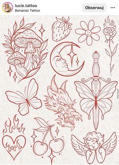 an image of tattoos drawn on paper