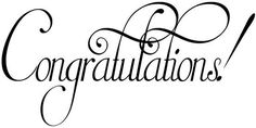 the word congratulations written in cursive writing