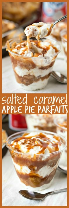 salted caramel apple pie parfait is an easy dessert that's ready to be eaten