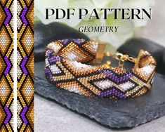 an image of a bracelet with beads on it and the words, pattern geometry