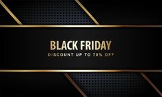 black friday sale banner with gold stripes