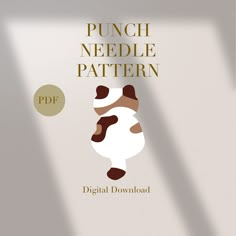 a book cover with the title punch needle pattern, and an image of a dog's head