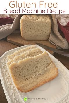 a loaf of gluten free bread sitting on top of a white plate